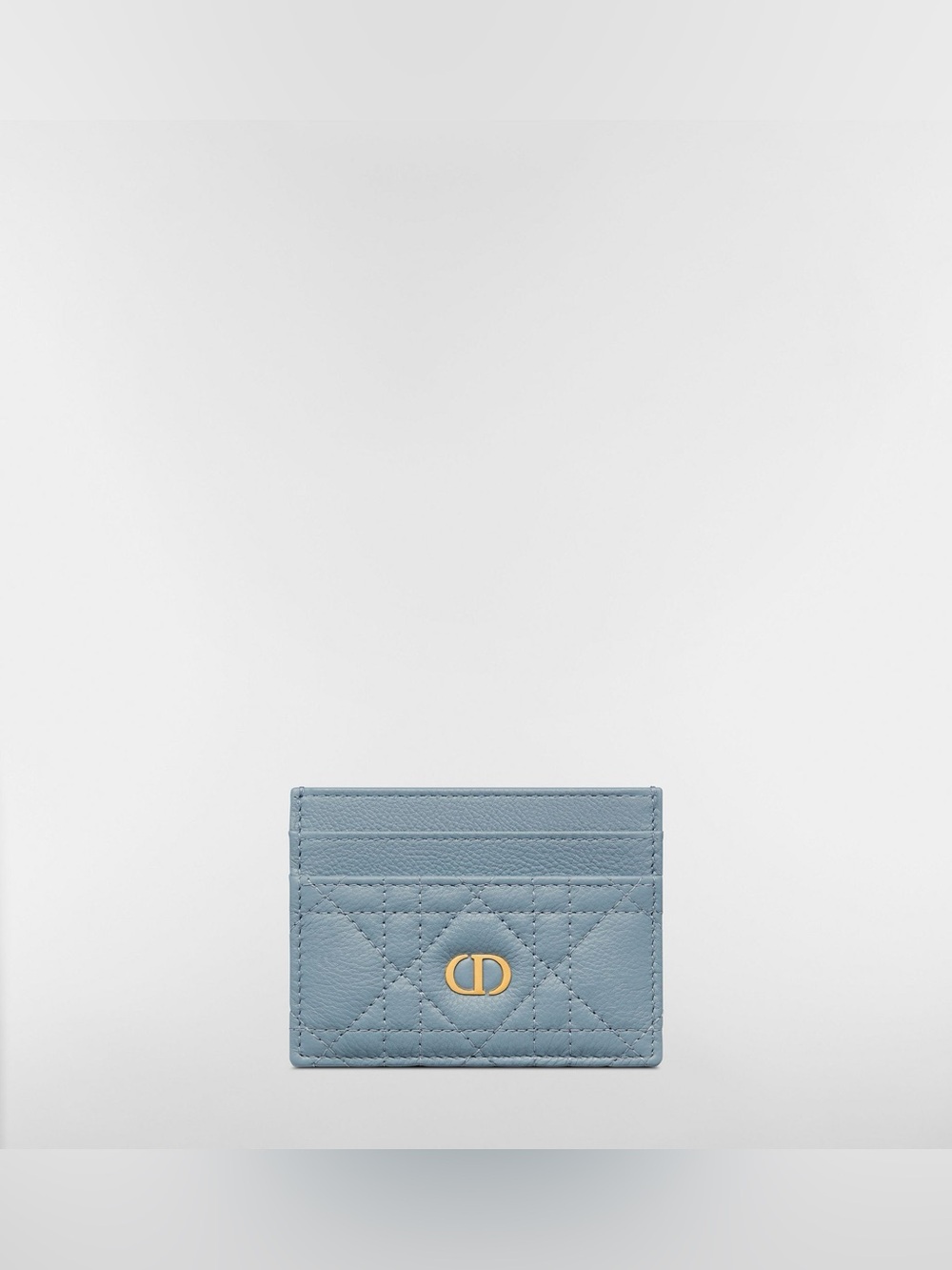 DIOR Caro Blue Cannage Leather Card Holder